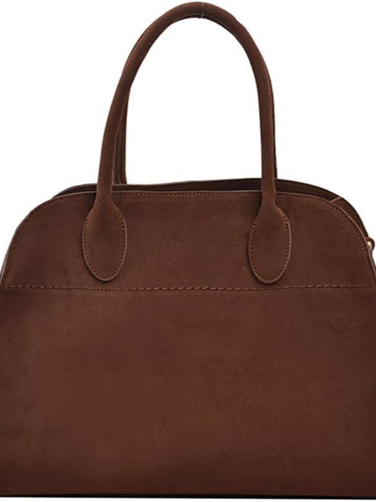 Women's Retro Suede Leather Tote Bag Ladies' Fashion Shoulder Handbag Top Handle